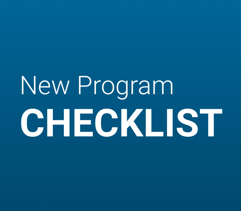 A Checklist for New Programs